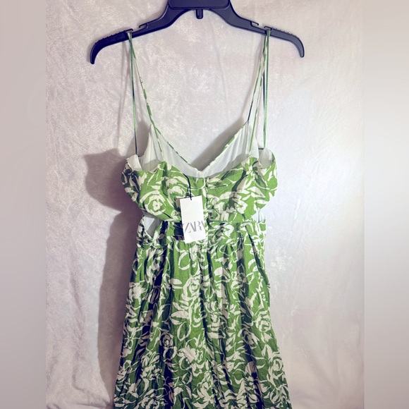 ZARA Floral Cutout Midi Dress - Picture 11 of 12